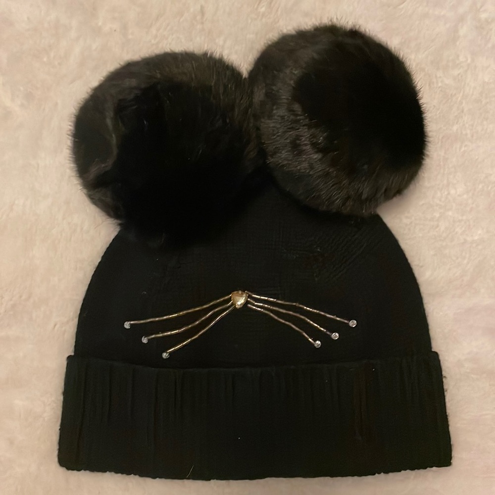 Kate Spade Cat Pompom Beanie